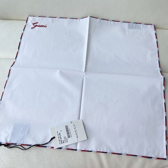 NWT Authentic Gucci White GG Scarf Monogram Bridal Logo Handkerchief - Picture 8 of 10